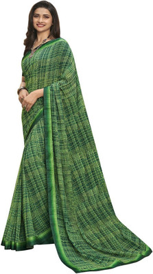 RAJESHWAR FASHION Printed Bollywood Georgette Saree(Green)