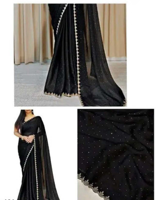 Stylevital Self Design Daily Wear Chiffon Saree(Black)
