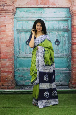 NIKHILAM Printed Daily Wear Pure Cotton Saree(Multicolor)