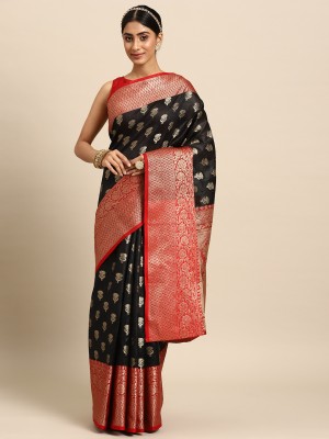 Divastri Woven Banarasi Art Silk Saree(Black)