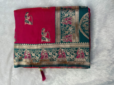 Beautiful Collection Printed Patola Pure Silk Saree(Pink)