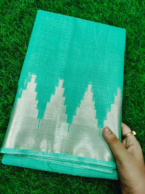 Sarkar Textiles Printed Bandhani Cotton Blend Saree(Blue)