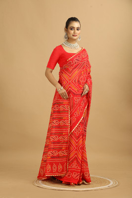MAHARAJ SAREES Printed Bollywood Georgette Saree(Orange)