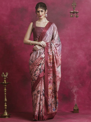 Sareemall Printed Daily Wear Cotton Blend Saree(Multicolor)