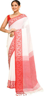 Sprish Woven Handloom Khadi Saree(White)