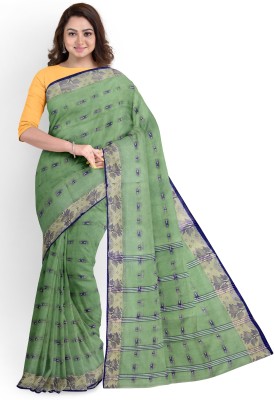 maa textile Hand Painted Handloom Pure Cotton Saree(Multicolor)