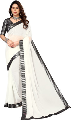 NESHVI ENTERPRISE Self Design Bollywood Georgette Saree(Cream)