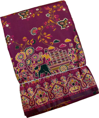 MOON VOGUE Woven Banarasi Art Silk Saree(Red)