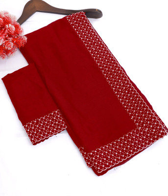 Queenhive Self Design Bollywood Georgette Saree(Dark Green)