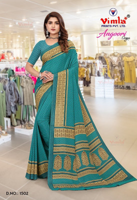 Vimla Printed Daily Wear Crepe Saree(Light Blue)