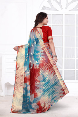 Aarunika SKT Solid/Plain Bollywood Organza Saree(Maroon)
