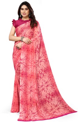 Madhur milan Dyed, Ombre Daily Wear Georgette Saree(Pink)