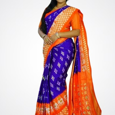 Suntex Printed Mysore Pure Silk Saree(Purple)