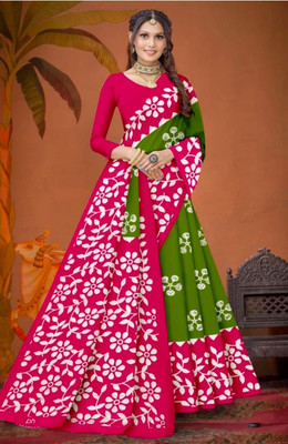 kiaan fashion Embroidered Daily Wear Pure Cotton Saree(Green)