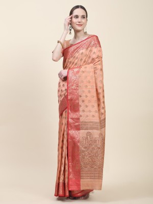 Bhartiya Printed Bollywood Silk Blend Saree(Pink)