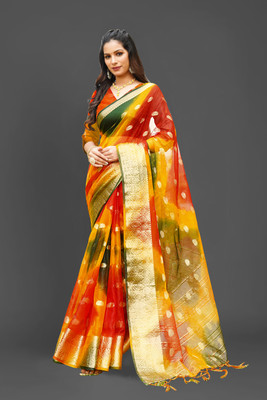 Aarunika SKT Woven Bollywood Organza Saree(Multicolor)