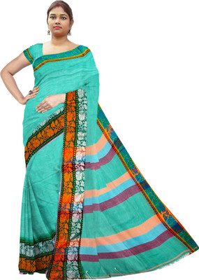 SHRISTI CLOTHINGS Solid/Plain Handloom Pure Cotton Saree(Light Green)