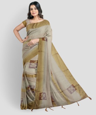 AAI LAXMI CREATION Embellished Bollywood Cotton Silk Saree(Light Green, Grey)