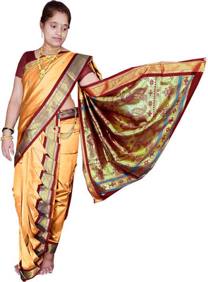 HouseOfCommon Printed Paithani Art Silk Saree(Multicolor)
