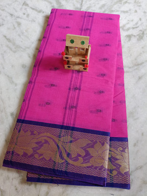 BD Taant Saree Self Design Tant Pure Cotton Saree(Light Green)