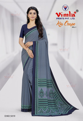 Vimla Printed Daily Wear Crepe Saree(Blue)
