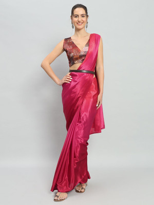 Rachna Ombre Bollywood Satin Saree(Red)