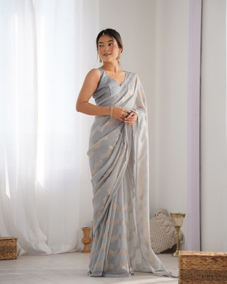 Moda Rapido Embroidered Bollywood Georgette Saree(Grey)