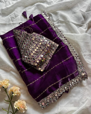 jashvicreation Embellished Bollywood Georgette Saree(Purple)