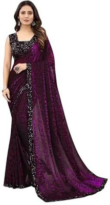 nilaksh enterprise Woven Bollywood Lycra Blend Saree(Pink)