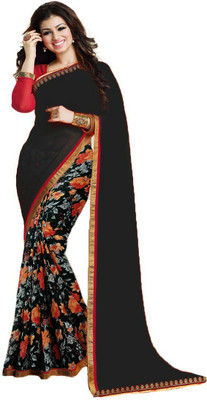 LIMTD Printed Bollywood Georgette Saree(Black)