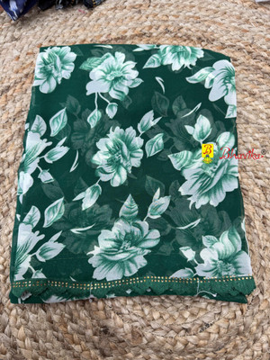 bhavika silk mills Floral Print Daily Wear Georgette Saree(Green)
