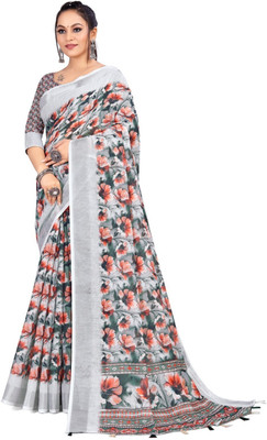 THE PRIVATE LABLE Embroidered Mysore Linen Saree(Multicolor)