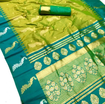 Labheshwari Embellished Daily Wear Georgette Saree(Light Green)
