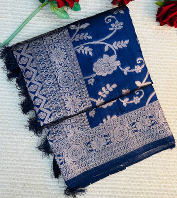 Pallu Patola Printed Bandhani Pure Silk Saree(Dark Blue)