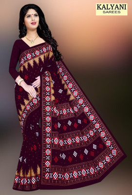 Tareni Printed Sambalpuri Pure Cotton Saree(Maroon)
