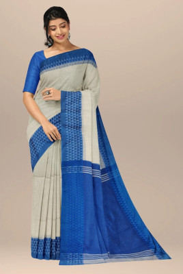 Bengal S Self Design Bollywood Cotton Blend Saree(Blue)