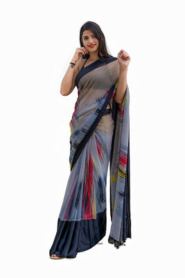 Ghan Sals Printed Bollywood Georgette Saree(Black)