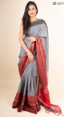 Sujit Halder Self Design Handloom Pure Cotton Saree(Grey)