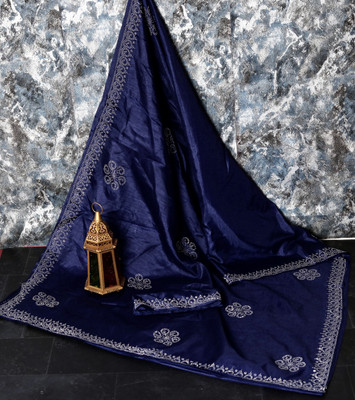 pari creation Embroidered Bollywood Georgette Saree(Blue)