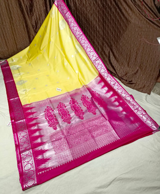 Spewim Woven Kanjivaram Art Silk Saree(Cream)