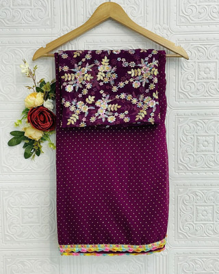 shrijamyaham Self Design Bollywood Georgette Saree(Purple)