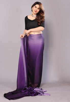 VioProm Printed Bollywood Georgette Saree(Purple)