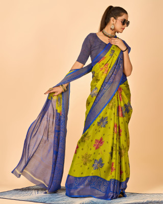 A V M Print Floral Print Bollywood Georgette Saree(Multicolor)