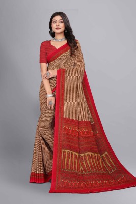 Vimla Printed Daily Wear Crepe Saree(Red)