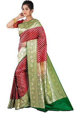 Dulhan Collection Woven Banarasi Jacquard Saree(Pack of 2, Multicolor)