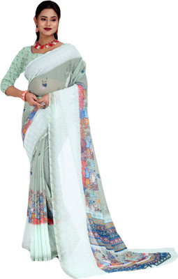 Adiyogi Enterprise Digital Print Bollywood Georgette Saree(Multicolor)