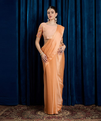 Sareemall Printed Bollywood Chiffon Saree(Orange)