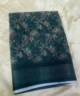 Vishwa Vijay Creation Digital Print Chanderi Cotton Linen Saree(Pink)