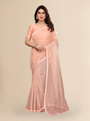 Moda Rapido Self Design, Embellished Bollywood Net Saree(Pink)