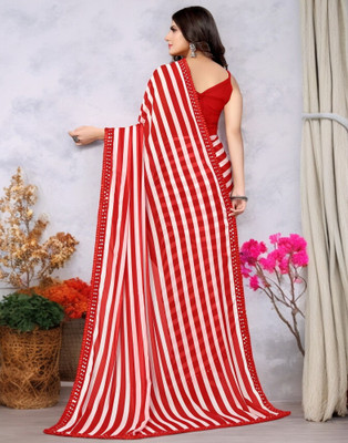 NIRMOHIFASHION Embroidered Bollywood Georgette Saree(Red)